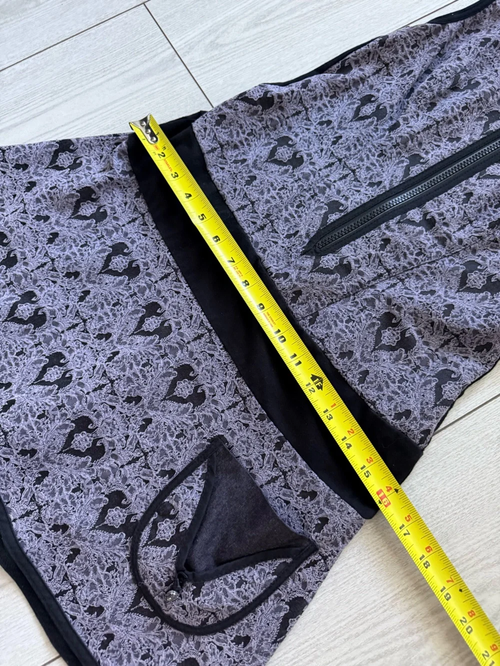 Kollontai dress black purple damask half zip mini flared sleeveless small summer - Picture 7 of 11